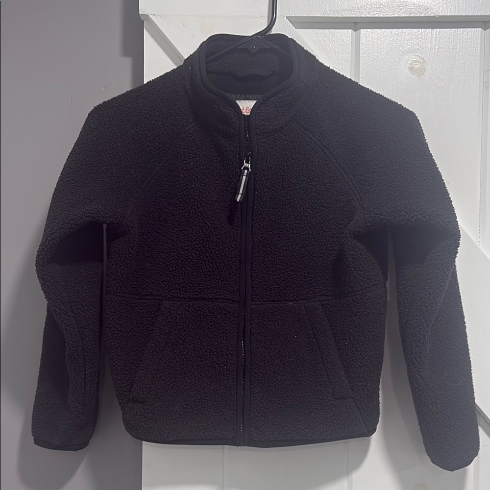 Kids Small Cat & Jack Black Fleece Jacket with High Collar